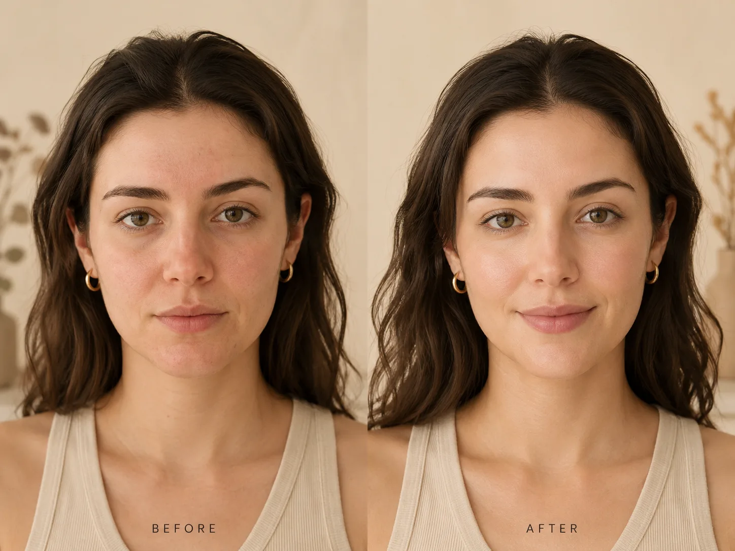 Microneedling patient before and after results at Dental Implants and Cosmetics in Plantation, Florida