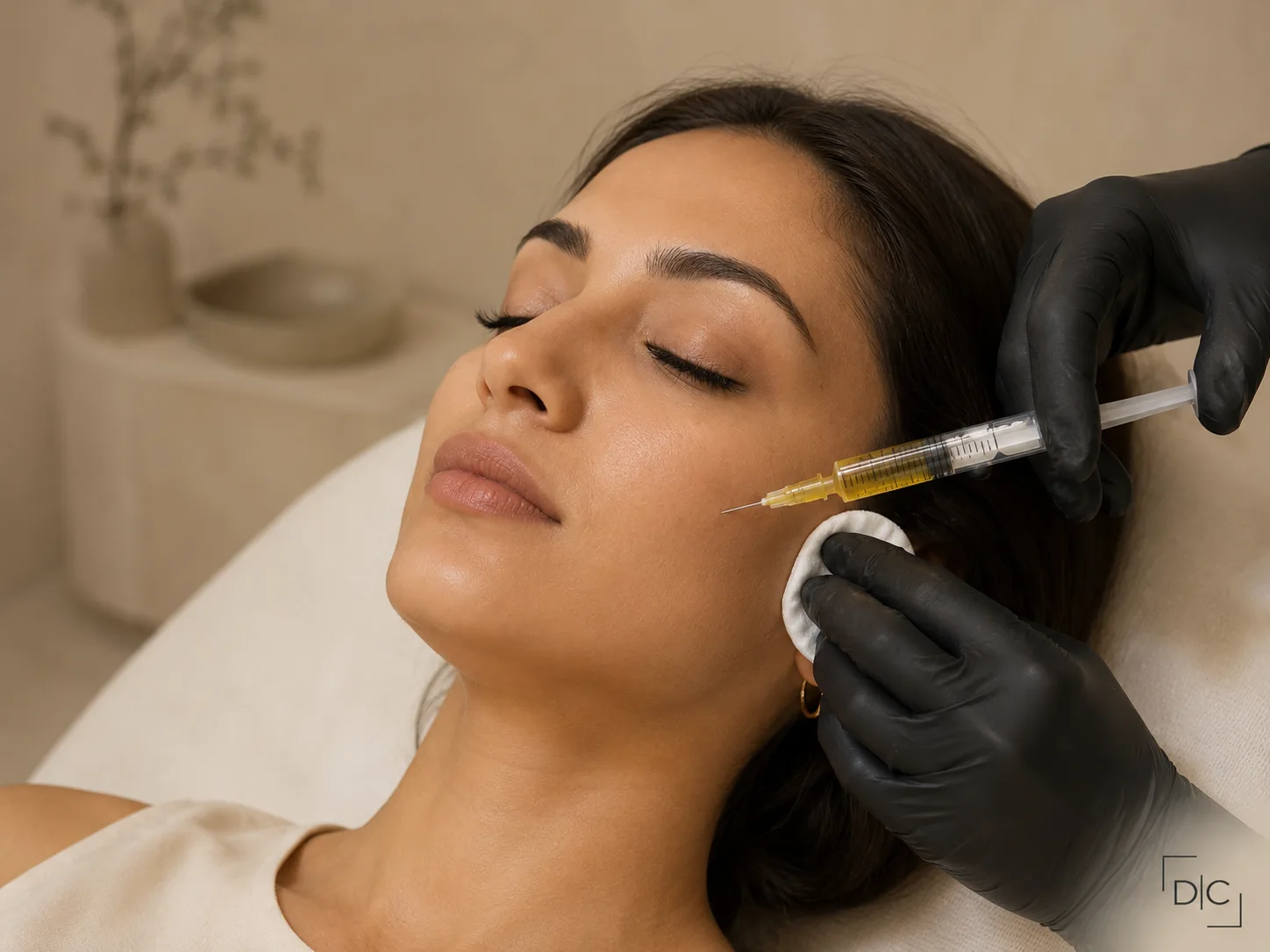 PRP platelet rich plasma injection being carefully administered at Dental Implants and Cosmetics in Plantation, Florida