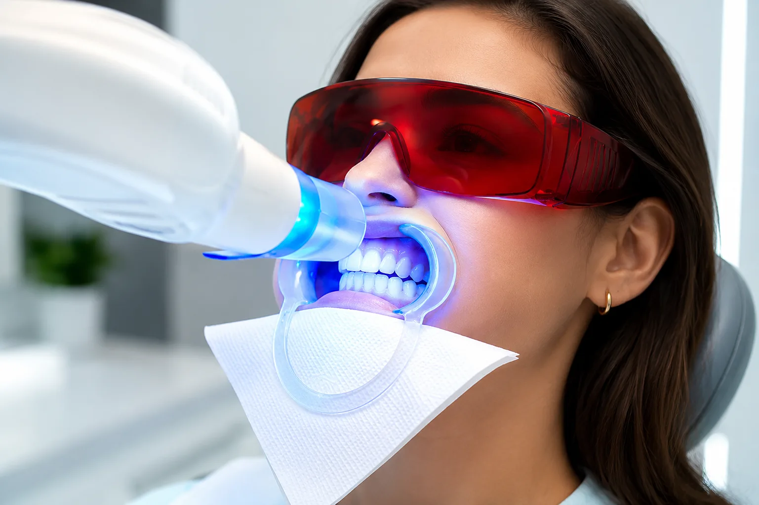 Patient smiling after teeth whitening in Plantation Florida